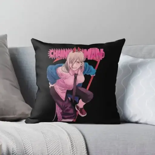 chainsaw man throw pillow